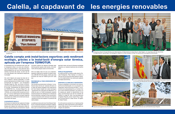 Calella, al capdavant de les energies renovables